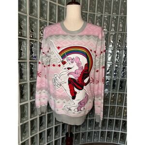 Marvels Deadpool Unicorn Sweater - size M